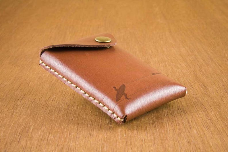 Leather Card Case Men Business Card Case Leather Cardholder Surfer Byron Bay Gift Leather Card Holder image 2