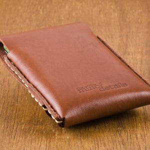 Minimalist Leather Wallet Slim Wallet Mens Gifts for Him 2021 Leather Cardholders Mens Wallet Card Case Wallet image 3