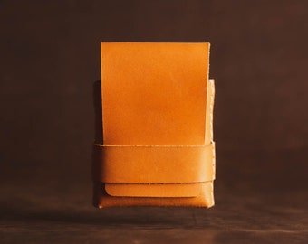Lederen portemonnee - vriendje cadeau - kaarthouder - heren portemonnee - minimalistische portemonnee - slanke portemonnee - cadeau voor mannen - ID-houder - kleine portemonnee