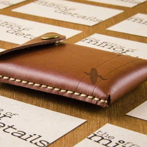 Leather Card Case Men Business Card Case Leather Cardholder Surfer Byron Bay Gift Leather Card Holder image 1