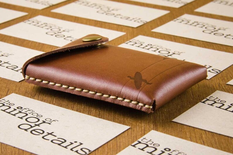 Leather Card Case Men Business Card Case Leather Cardholder Surfer Byron Bay Gift Leather Card Holder image 1