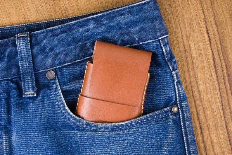 Minimalist Leather Wallet Slim Wallet Mens Gifts for Him 2021 Leather Cardholders Mens Wallet Card Case Wallet image 8