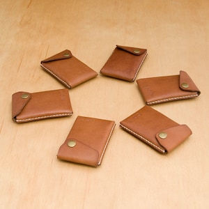 Groomsmen Gift Set, Set of 2 or more Leather Wallet Card Cases / Mini Wallets FREE monograms FREE Shipping image 1