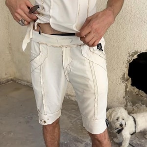 Burned-Edge Men’s Pants – Handmade, Distressed, One of a Kind
