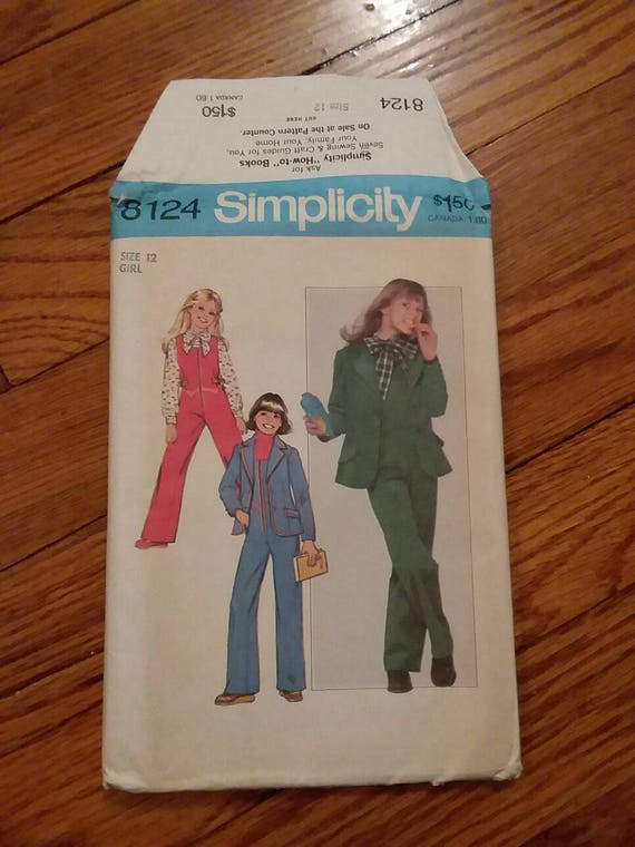 Simplicity Pattern 9124 Kits & How To UNCUT Vintage Simplicity 8124 Sewing Pattern Sewing ...