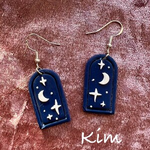 Night Sky polymer clay earrings