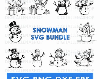 Snowman SVG Bundle: Winter Holiday Designs (Digital Download)