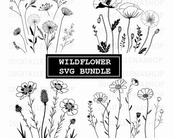 Wildflower SVG Bundle - Cricut - Flower PNG - Clipart - Wild Flower ...