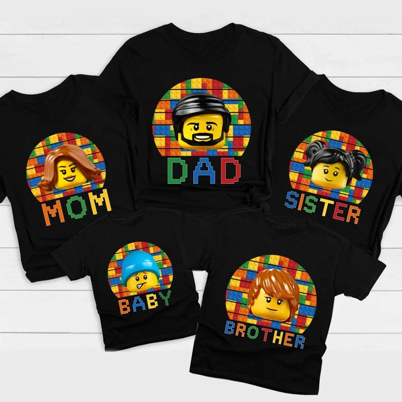 Personalized Legoland Family Shirts, Custom Building Block Head Family Shirt