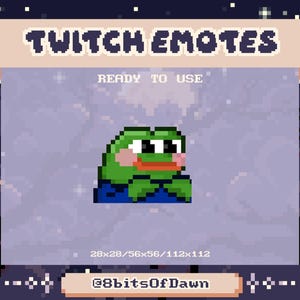 Pixel Emote / Animiertes PeepoShy Emote / Twitch Emotes - Gebrauchsfertig - Sofort download - Lustig / Niedlich / Meme / Frosch / Pepe / Peepo / Smol