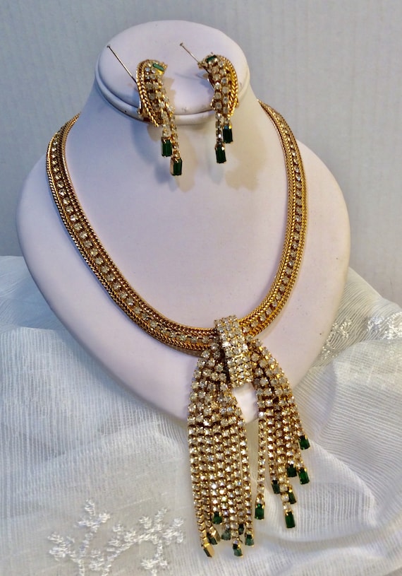 Spectacular Hobe' Rhinestone Necklace and Earrings