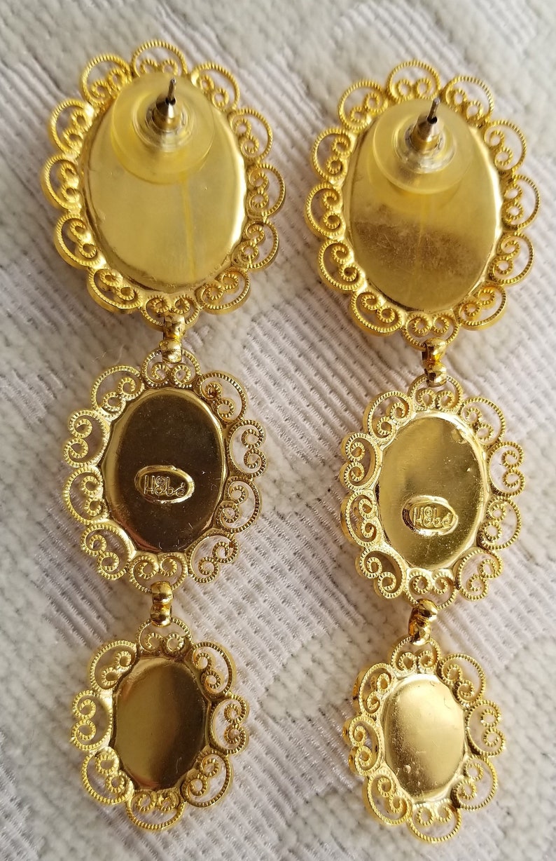 Hobe/' Long Dangling Unused Designer Earrings 3 inches Long Earrings Designer Earrings Statement Earrings and Classic Earrings Dramatic