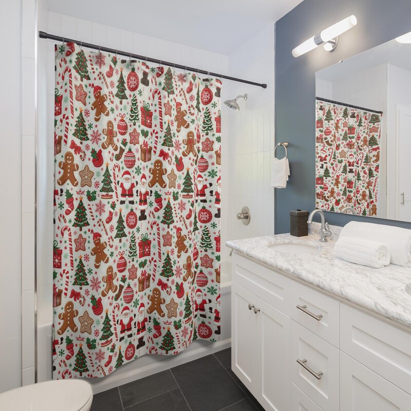 Christmas Shower Curtain - Etsy