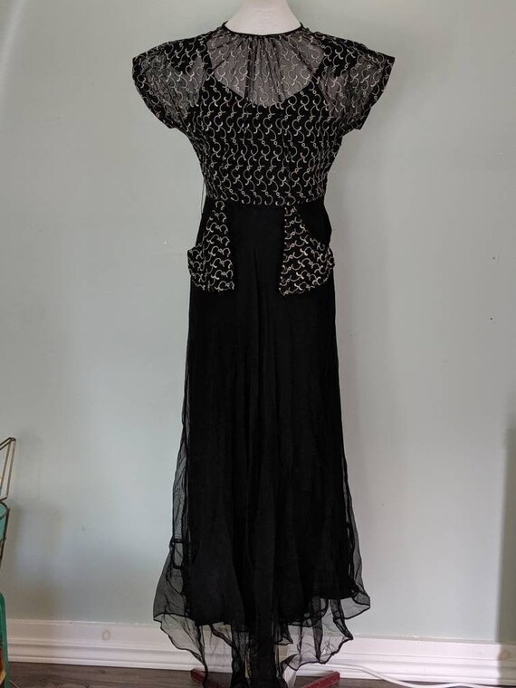 black mesh gown