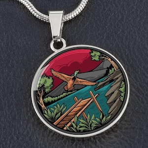 Ente und die Fluss Halskette, Edelstahl Halskette Ente, Ente Halsketten für Frauen, Halsketten für Frauen Ente, Geschenke für Sie, Geschenkidee