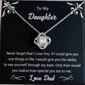 Love Knot Pendant Necklace | To my Daughter necklace | To my Daughter from Dad | Gift from Dad to Daughter| Birthday Gift to Daughter