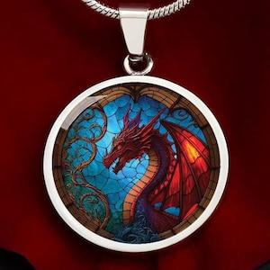 Year of The Dragon Engraved Necklace, Personalized Necklace and Pendant, Chinese Zodiac Jewelry, Gift for Friend, Spirit Companion