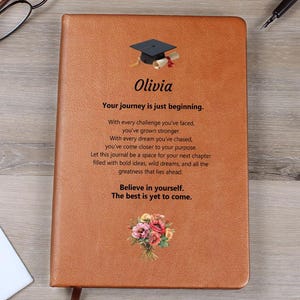 Personalized Graduation Gift Journal,Personalised A5 Vegan Leather Notebook,PersonalizedGraduationNotebooks,Graduation 2025 College Gift
