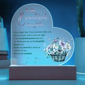 To My Beautiful Daughter from Mom Acrylic Plaque Gift | Birthday Gift for Daughter | Perfect Gift | To my Beautiful Daughter | Gift Idea