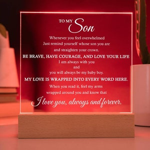 To My Son Acrylic Plaque | Gift for Son | Son&#39;s r Birthday Gift | Son&#39;s Christmas Gift | Special Keepsake