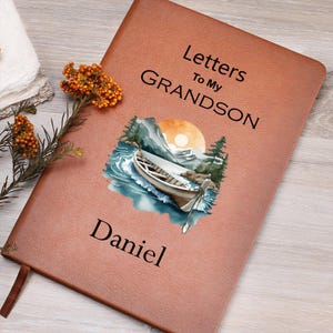 Letters to My Grandson Vegan Leather Journal, Gift to Grandson, Gift from Grandmother to Grandson, Gift from Nana
