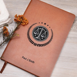 Lawyer Personalized Vegan Leather Journal, Law Graduate Gift, New Lawyer Gift, Lawyer Birthday Gifts