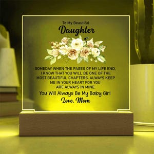 Daughter Acrylic Plaque Gift: LED Light, Birthday or Christmas