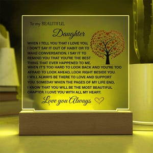 Daughter Acrylic Plaque: Sentimental Keepsake with LED Base