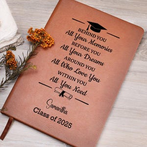 Personalized Vegan Leather Graduation Journal: Class of 2025 Keepsake