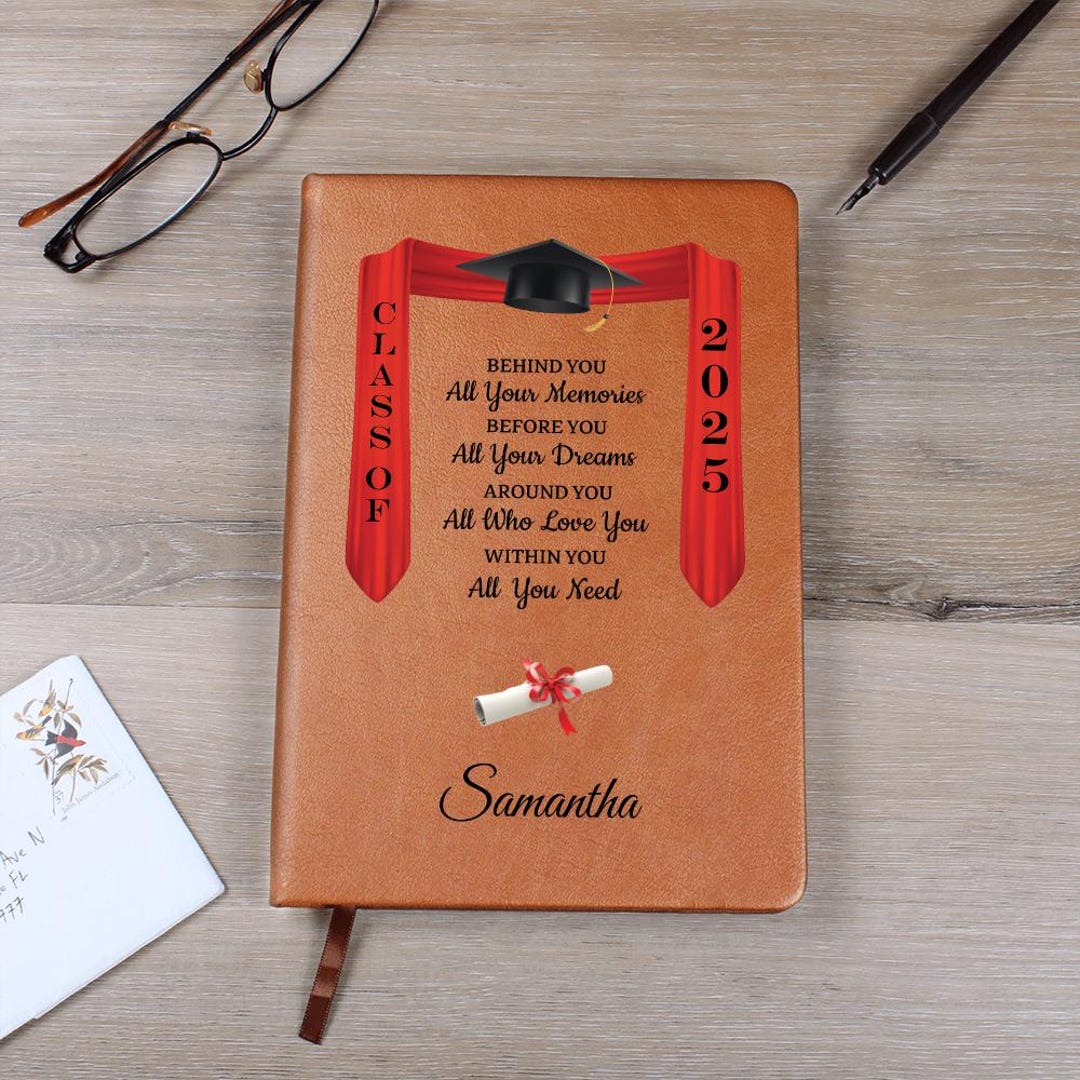 Graduation Scroll Notebook Personalized Graduation Gift Journal,personalised A5 Vegan Leather ...