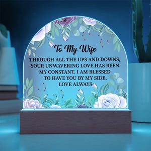 To My Wife Acrylic Plaque Gift, Birthday Gift, Anniversary Gift, Valentine Day Gift, Gift from Husband to Wife, Gifts for Her