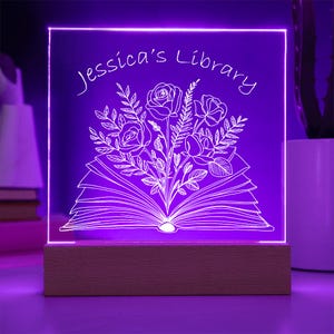 Personalized Library Acrylic Plaque with LED Base