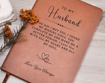 To My Husband Custom Journal, Birthday Gift for Husband, 1 st Anniversary Gift, Valentine Day Gift, Gift Idea