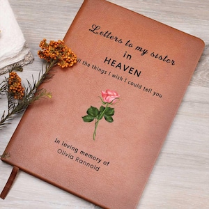 Letters to my Sister in Heaven Journal, Memorial Journal, Personalized Notebook, Custom Journal, Gift to My Sister, Gift Idea