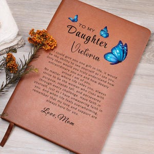 Personalized Vegan Leather Journal: Gift for Daughter