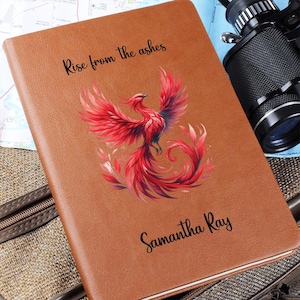 Rise from the ashes Phoenix Journal, Personalized  Notebook, Custom  Journal, Phoenix Rising Birthday Gift
