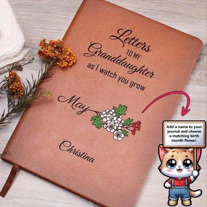 To My Granddaughter Personalized Leather Journal, Granddaughter gifts from Grandma| Unique Christmas gift for granddaughter| Gift from Nana