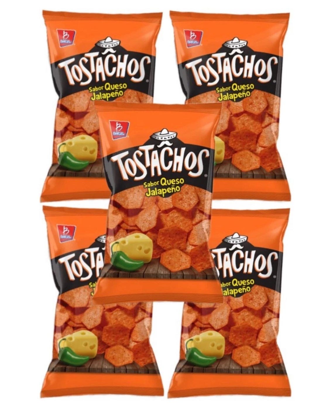Barcel Box Barcel Tostachos (BOX WITH 5 BAGS) 65 Grams - Etsy