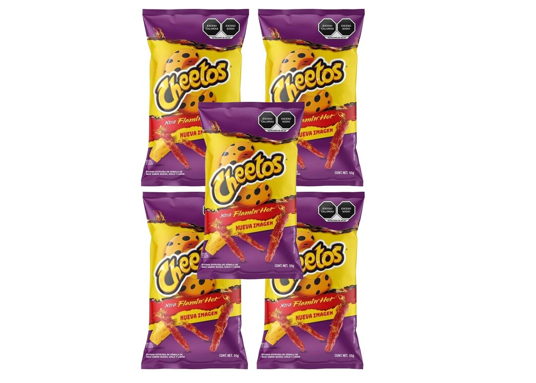 Cheetos XTRA Flamin' Hot Sabritas Mexican Chips (5 BAG BOX) 55 Grams - Etsy