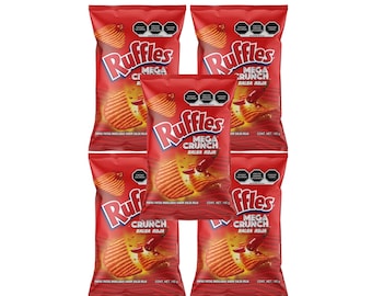 Ruffles Mega Crunch Salsa Roja Sabritas Mexikanische Chips (5er-Packung) 42 Gramm