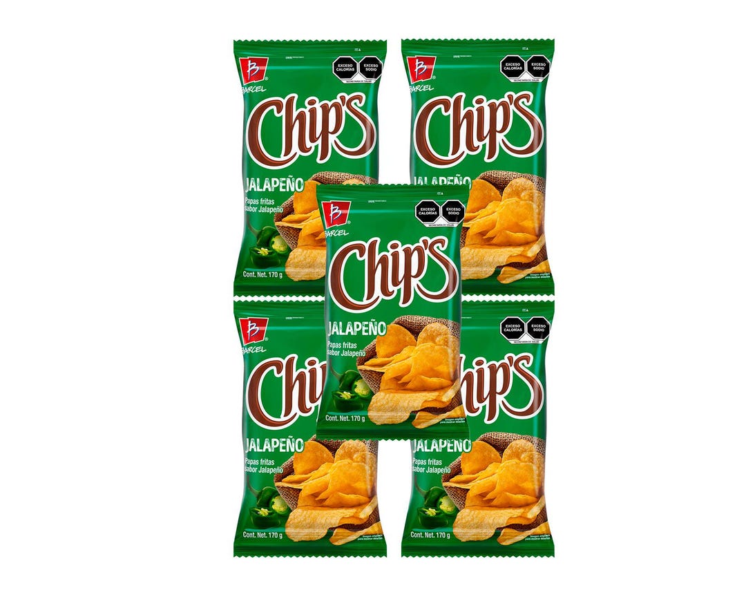 Barcel Box Barcel Jalapeno Chips (BOX WITH 5 BAGS) 62 Grams - Etsy