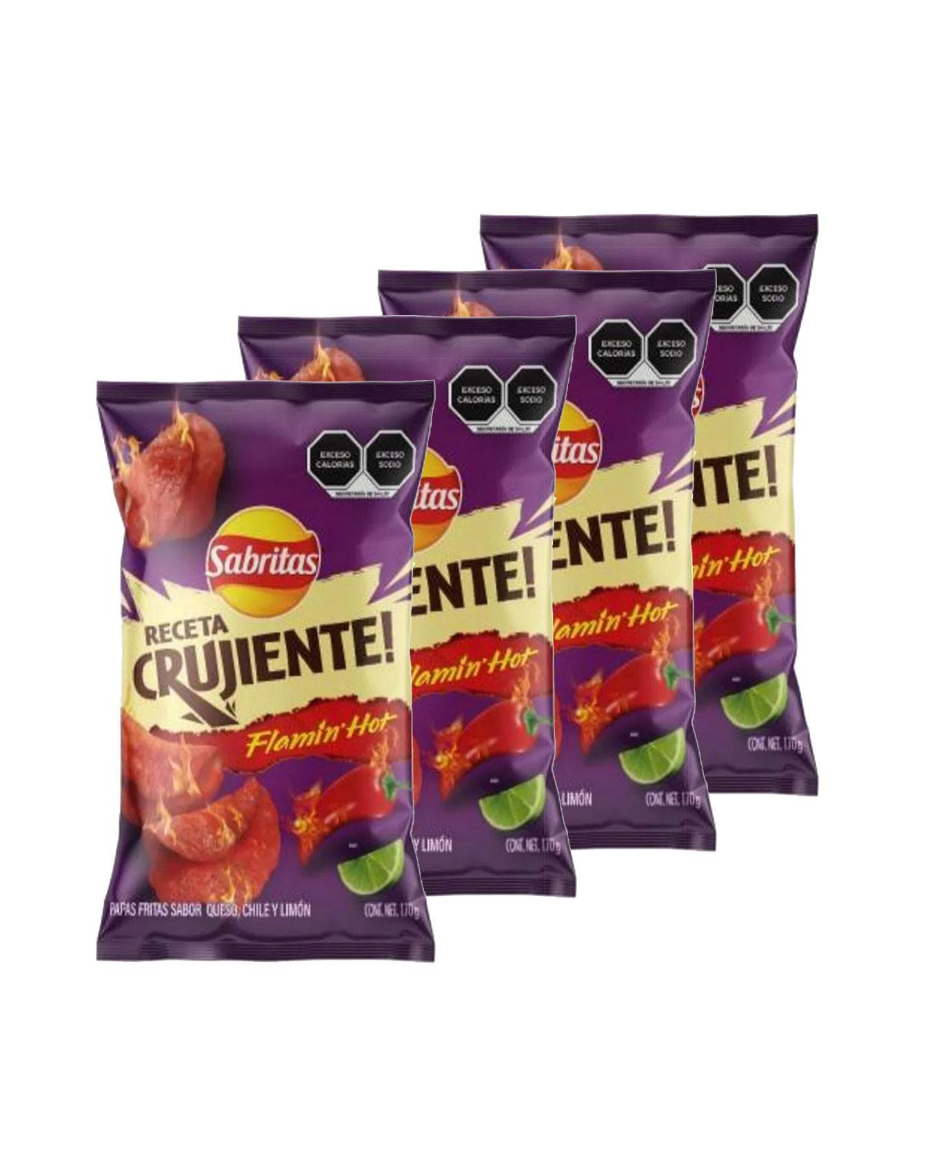 Sabritas Crispy Flamin' Hot Recipe (BOX WITH 4 BAGS) 45 grams
