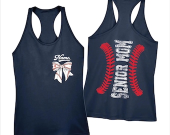Baseball Senior Mom  Racerback, Personalized Baseball Racerback, Double Sided Racerback, Baseball  Mom Racerback, IMC1298