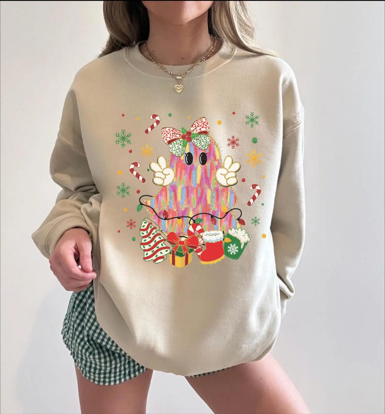Cute Christmas Ghost Sweatshirt, Halloween Ghost Hoodie, Spooky Christmas Sweater, Funny Xmas Matching Shirt, Christmas Gift image 8