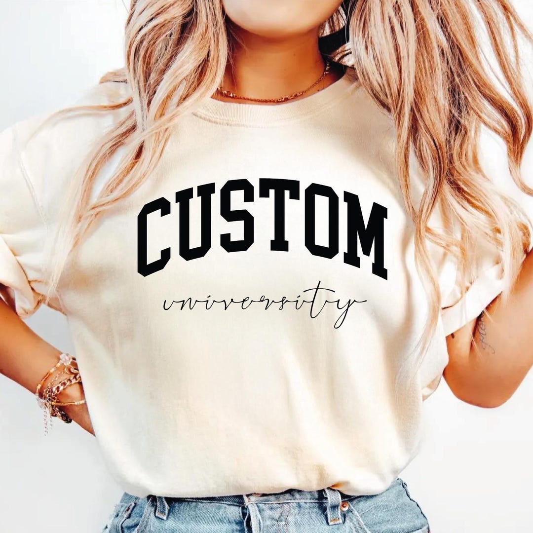 Student Custom Custom College University Comfort Colors Shirt, Personalized School ...