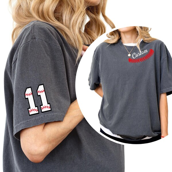 Camiseta de béisbol personalizada con colores cómodos, número y nombre, camiseta de béisbol para mamá, camiseta de béisbol personalizada IMC913