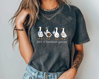 Baseball  Comfort Colors Shirt, Funny Goose Baseball Shirt, Baseball Mom Tee IMC1280