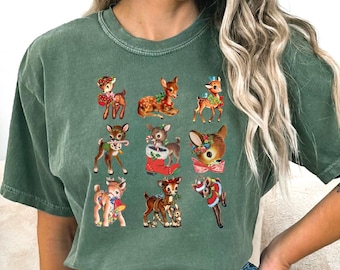 Reindeer Christmas Comfort Colors Shirt, Reindeer Shirt, Merry Christmas Shirt, Christmas Gift Shirt, Family Shirt, Christmas Tee IMC1017