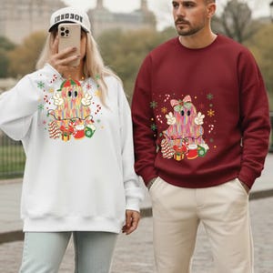 Cute Christmas Ghost Sweatshirt, Halloween Ghost Hoodie, Spooky Christmas Sweater, Funny Xmas Matching Shirt, Christmas Gift image 7