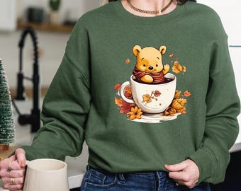 Retro Winnie The Pooh Fall Sweatshirt & Hoodie, Fall Pumpkin Disney Sweater, Thanksgiving Sweater, Pumpkin Spice Season Hoodie IMC903